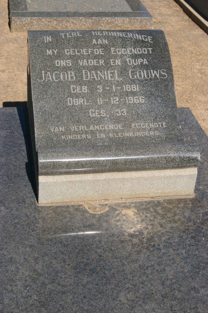 GOUWS Jacob Daniel 1881-1966 &amp; Hester Petronella LATEGAN 1892-1969