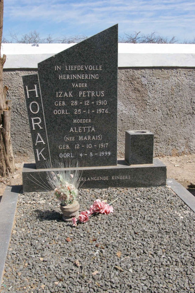 HORAK Izak Petrus 1910-1976 &amp; Aletta MARAIS 1917-1999