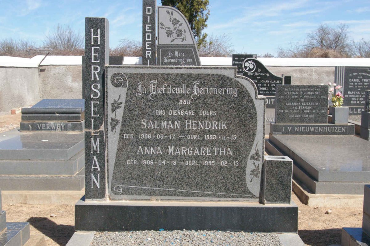 HERSELMAN Salman Hendrik 1906-1993 &amp; Anna Margaretha 1909-1995