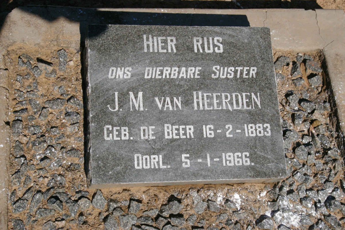 HEERDEN J.M., van nee DE BEER 1883-1966