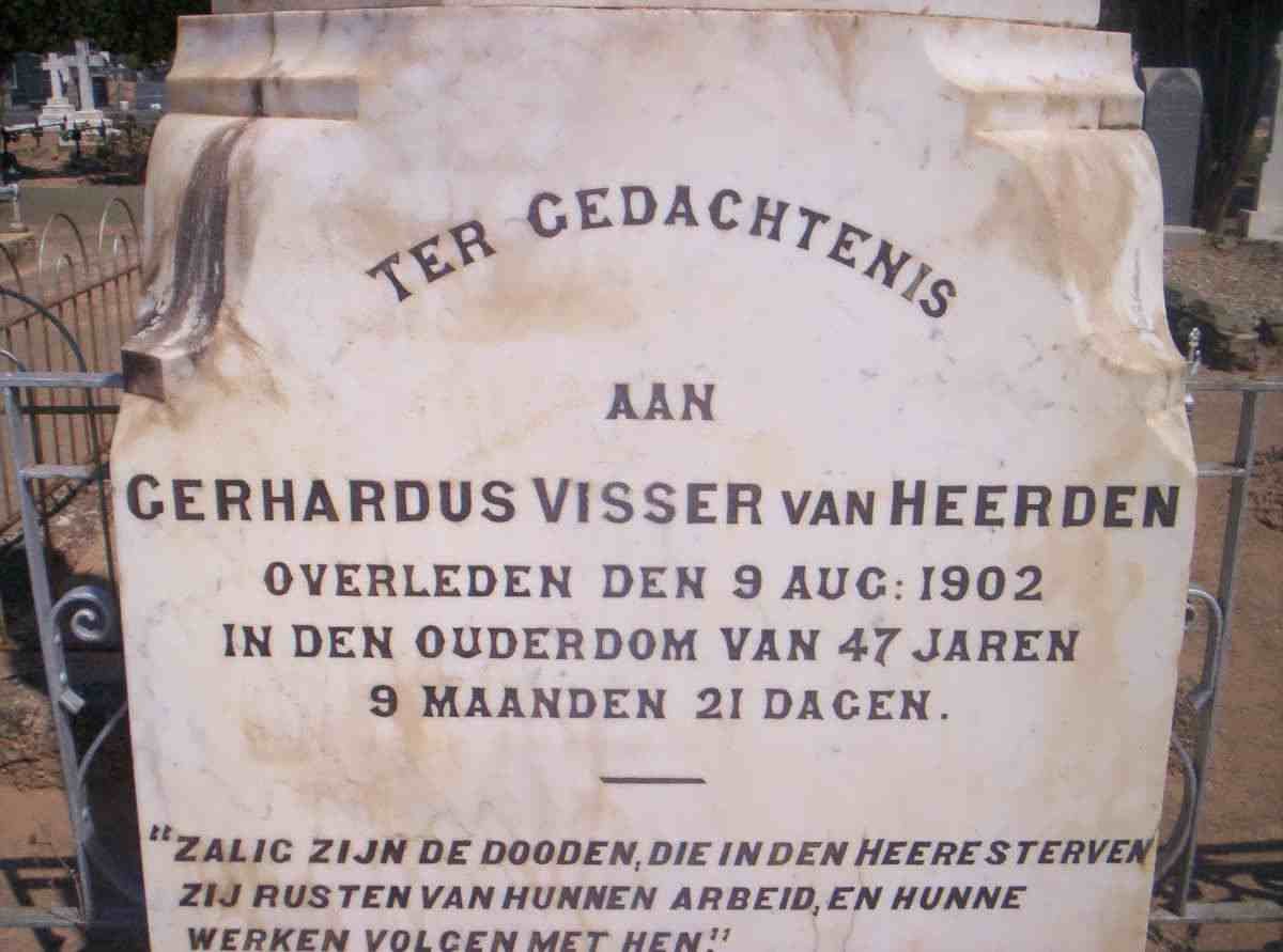 HEERDEN Gerhardus Visser, van -1902
