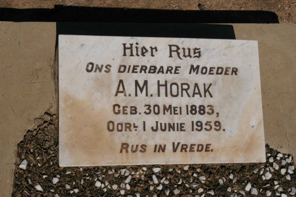 HORAK A.M. 1883-1959