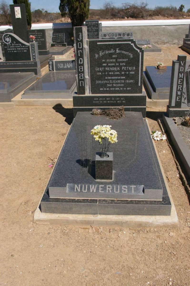 JORDAAN Gert Hendrik Petrus 1916-1982 &amp; Johanna Elizabeth STRYDOM 1919-2011