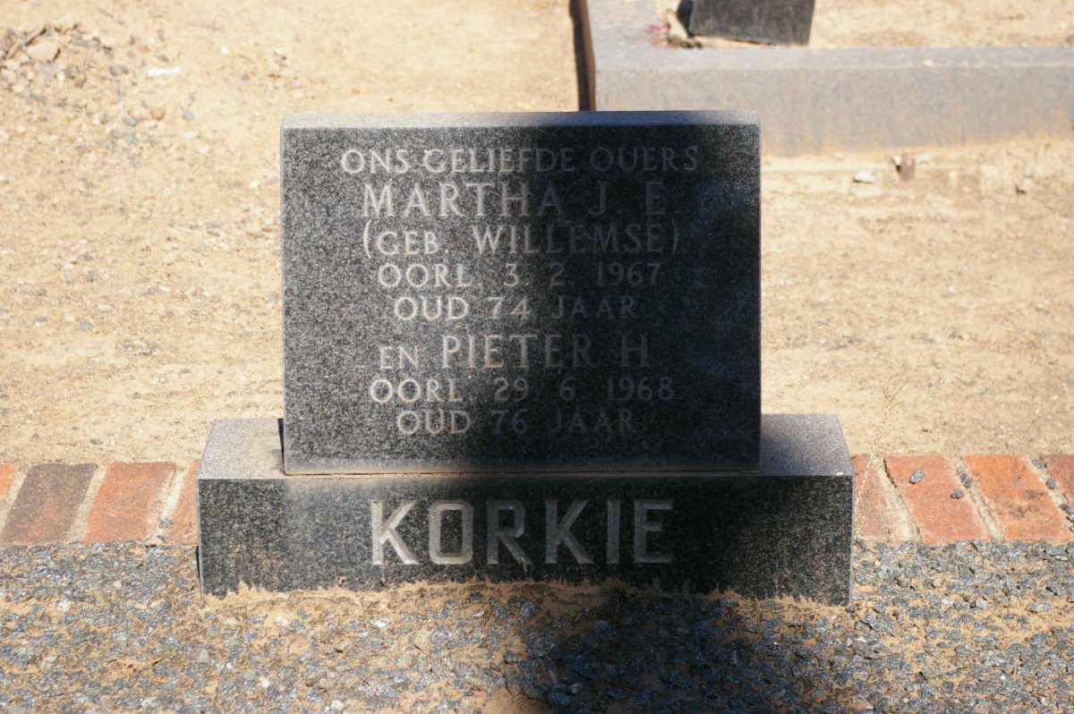 KORKIE Pieter H. -1968 &amp; Martha J.E. WILLEMSE -1967