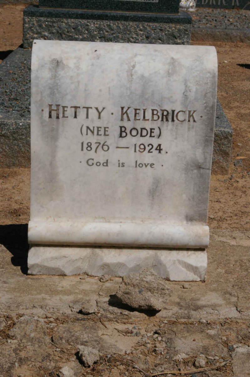 KELBRICK Alfred -1953 &amp; Hetty BODE 1876-1924