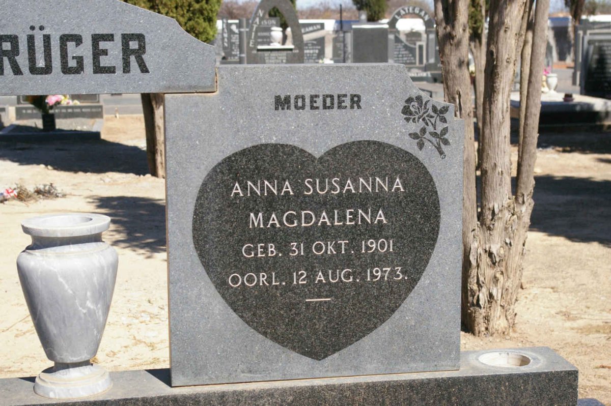 KRUGER Jacobus Petrus Johannes 1901-1981 &amp; Anna Susanna Magdalena 1901-1973