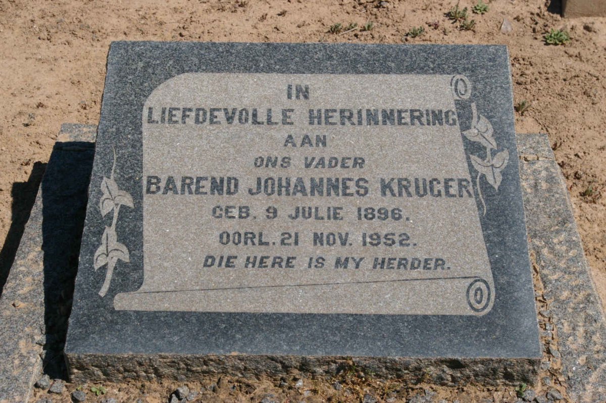 KRUGER Barend Johannes 1896-1952
