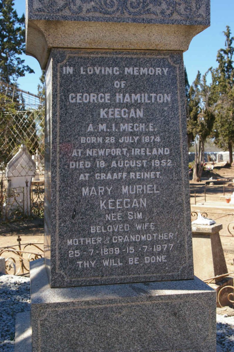 KEEGAN George Hamilton 1874-1952 &amp; Mary Muriel SIM 1889-1977