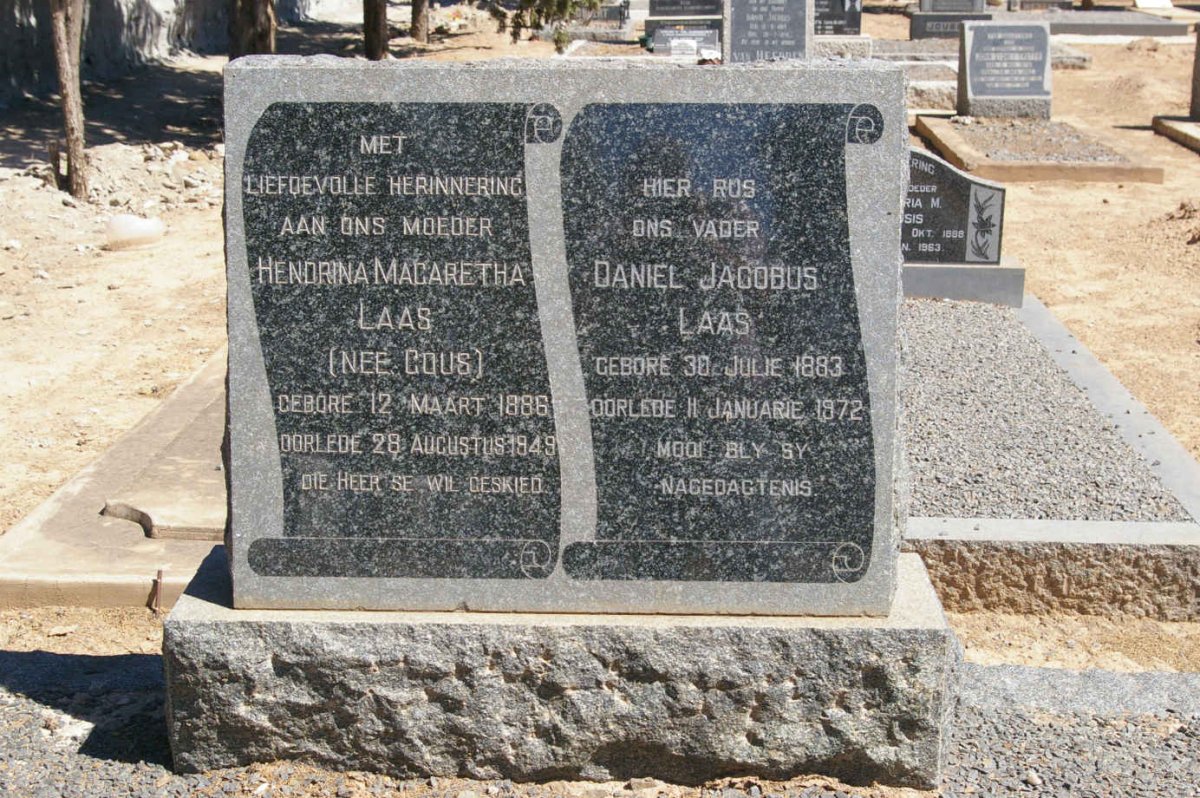 LAAS Daniel Jacobus 1883-1972 &amp; Hendrina Magaretha GOUS 1886-1949