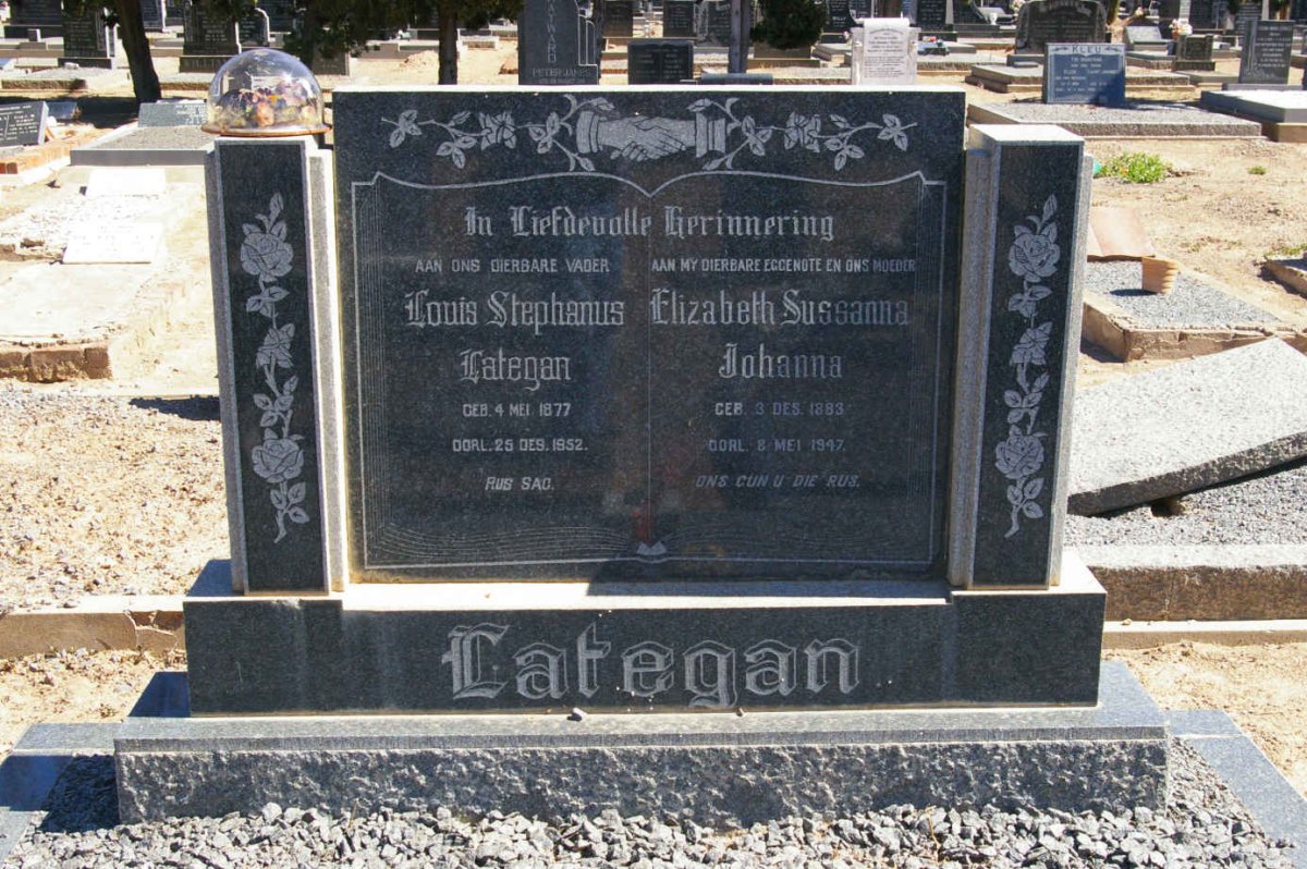 LATEGAN Louis Stephanus 1877-1952 &amp; Elizabeth Sussanna Johanna 1883-1947