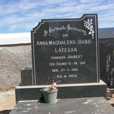 LATEGAN Anna Magdalena voorheen JOUBERT nee GOUWS 1921-1993