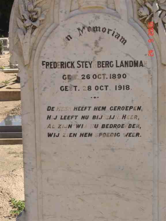 LANDMAN Frederick Steynberg 1890-1918