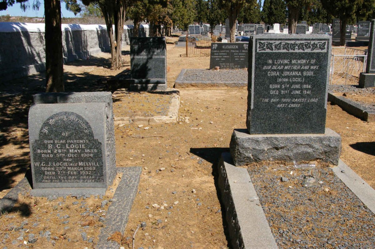 LOGIE R.C. 1834-1904 &amp; W.G.J. MELVILL 1863-1932 :: BODE Cora Johanna nee LOGIE 1884-1941