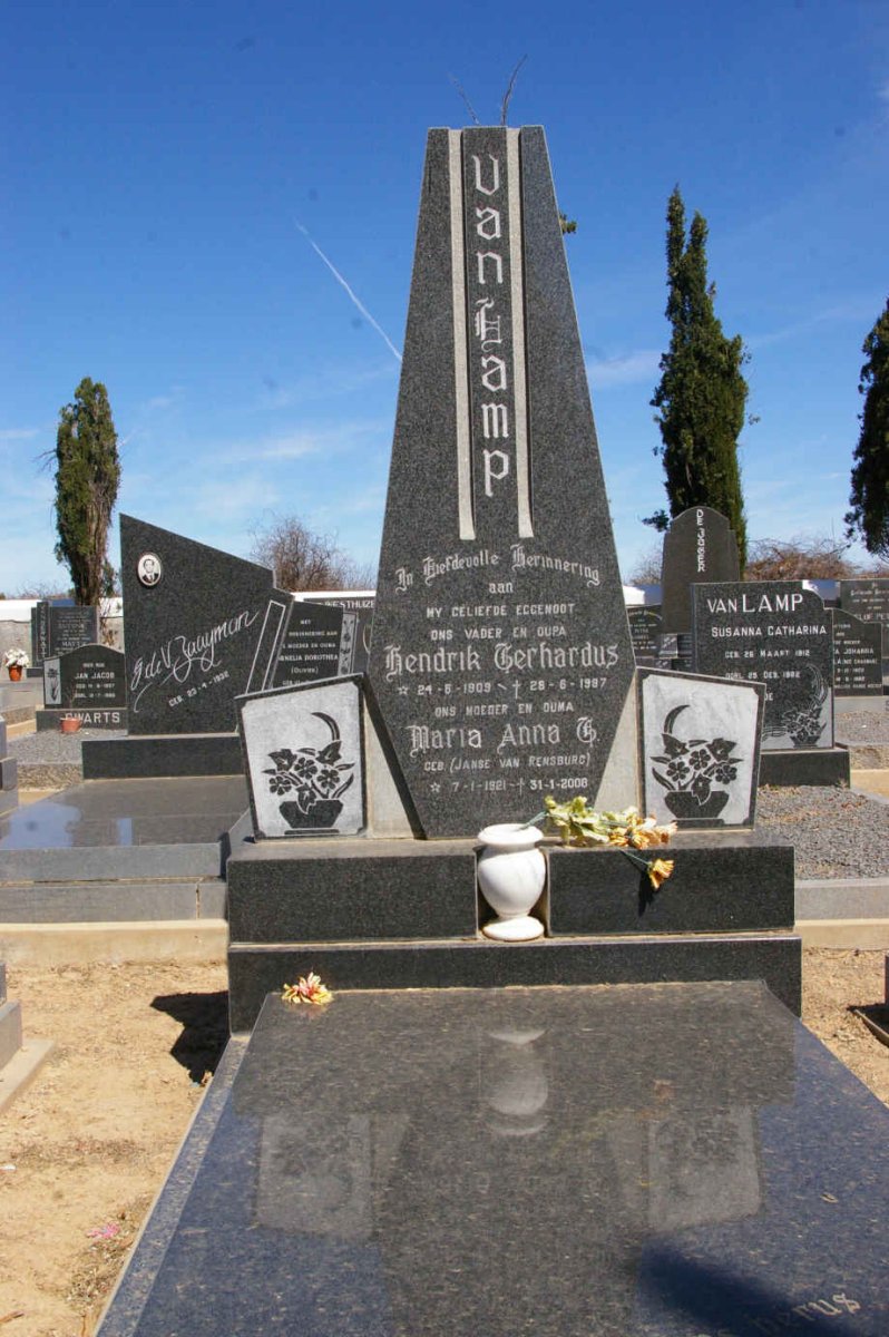 LAMP Hendrik Gerhardus, van 1909-1987 &amp; Maria Anna C. JANSE VAN RENSBURG 1921-2008