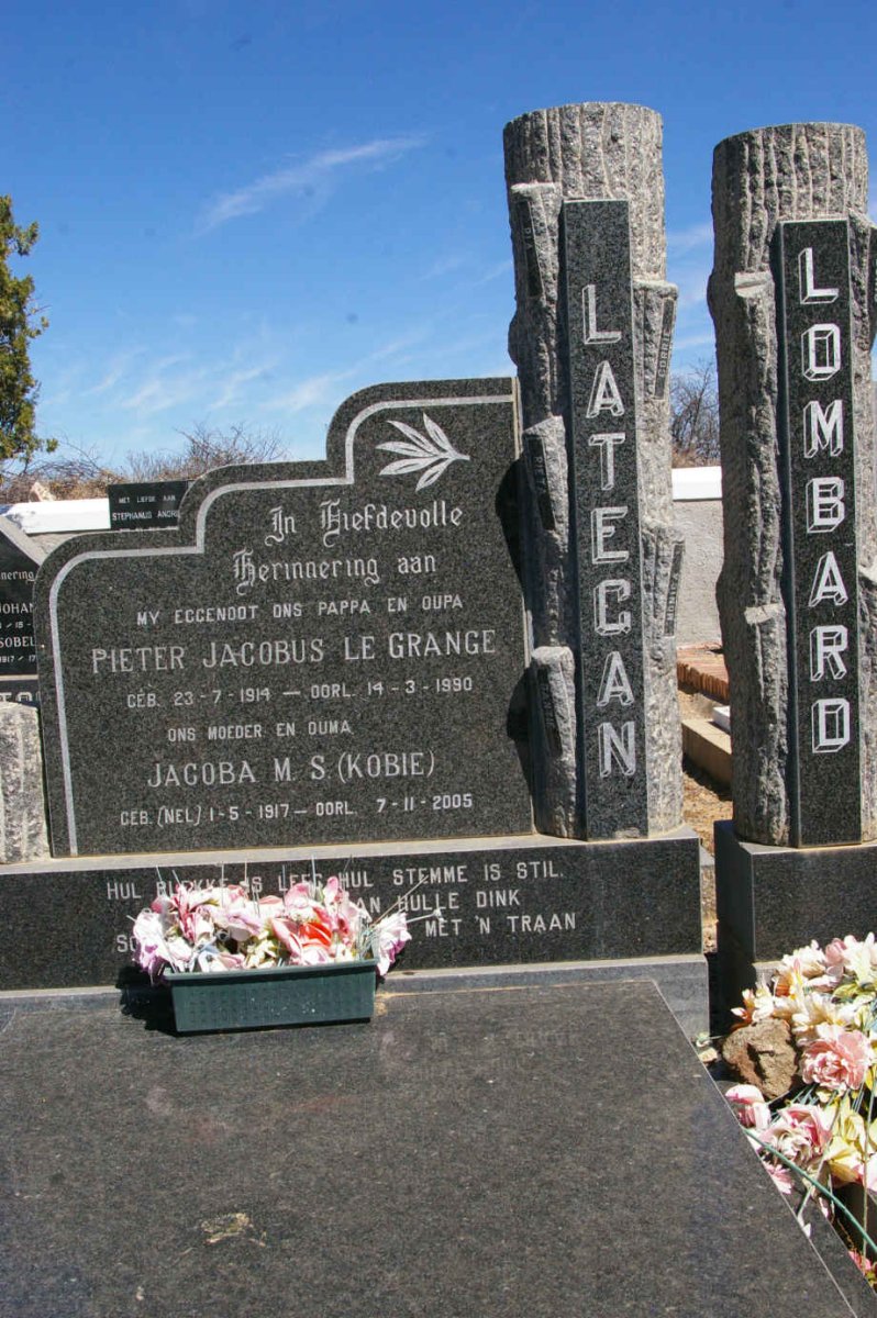 LATEGAN Pieter Jacobus Le Grange 1914-1990 &amp; Jacoba M.S. NEL 1917-2005