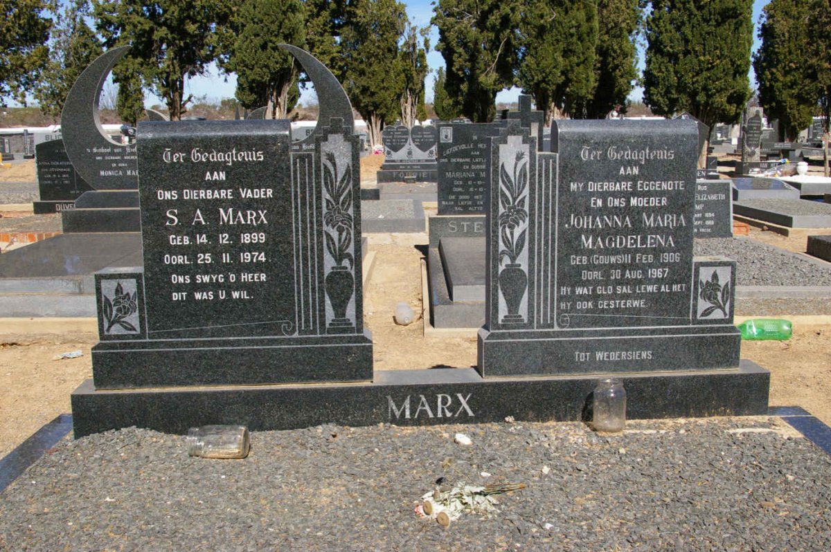 MARX S.A. 1899-1974 &amp; Johanna Maria Magdalena GOUWS 1906-1967