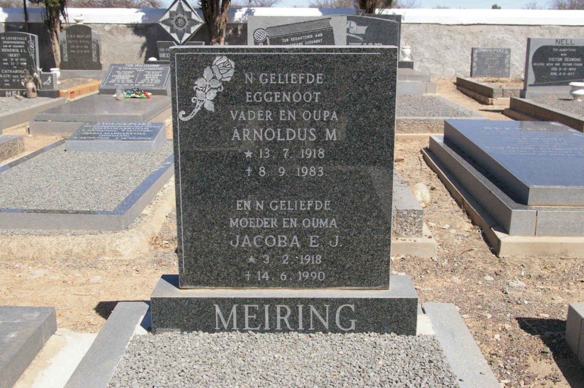 MEIRING Arnoldus M. 1918-1983 &amp; Jacoba E.J. 1918-1990