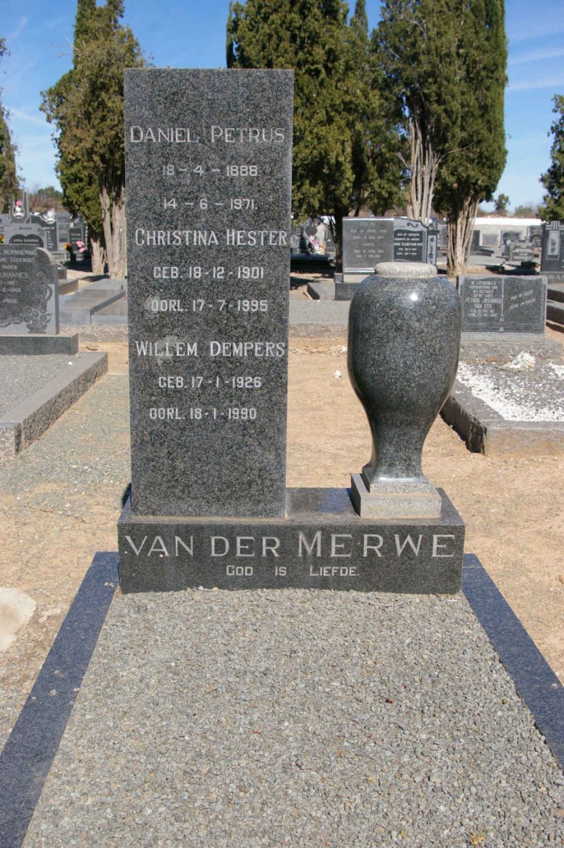 MERWE Daniel Petrus, van der 1888-1971 &amp; Christina Hester 1901-1995 :: MERWE Willem Dempers, van der 1926-1990