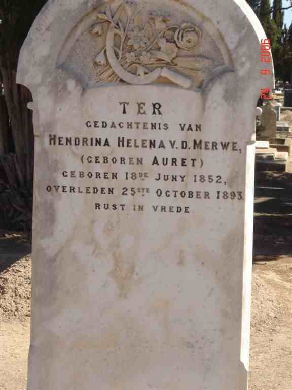 MERWE Hendrina Helena, v.d. nee AURET 1852-1893