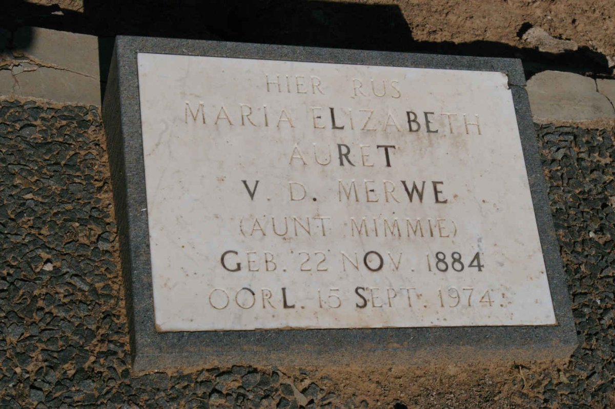 MERWE Maria Elizabeth Auret, v.d. 1884-1974