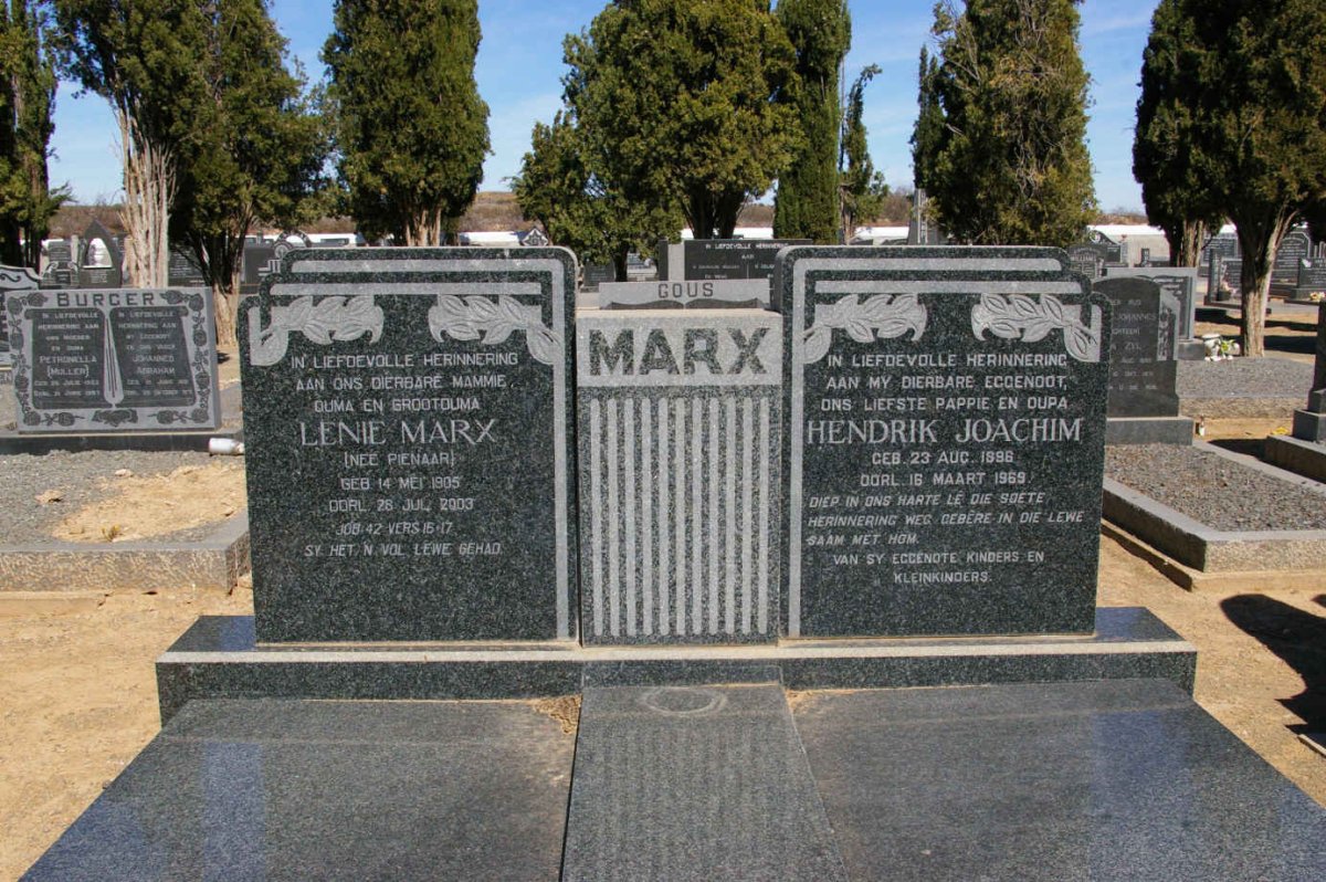 MARX Hendrik Joachim 1896-1969 &amp; Lenie PIENAAR 1905-2003