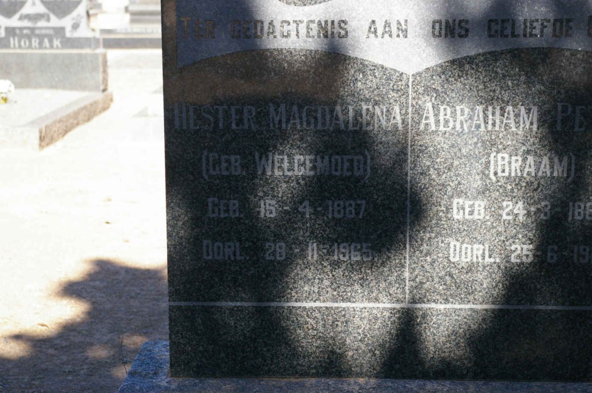 MARAIS Abraham Petrus 1884-1965 &amp; Hester Magdalena WELGEMOED 1887-1965