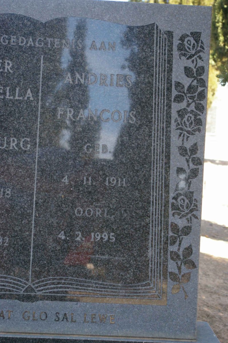 MARAIS Andries Francois 1911-1995 &amp; Hester Petronella V. RENSBURG 1918-1982