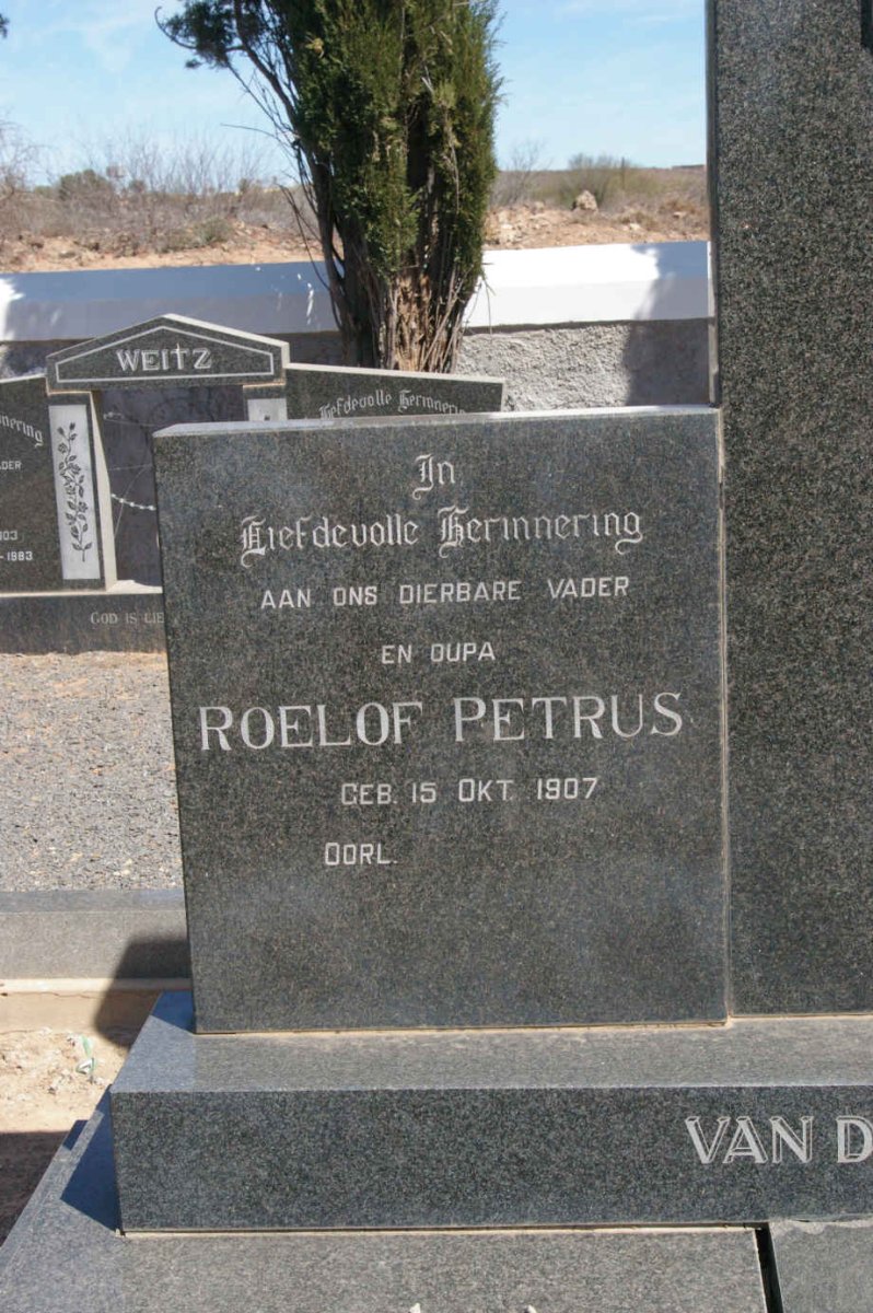MERWE Roelof Petrus, van der 1907- &amp; Sophia Olivier 1917-1977