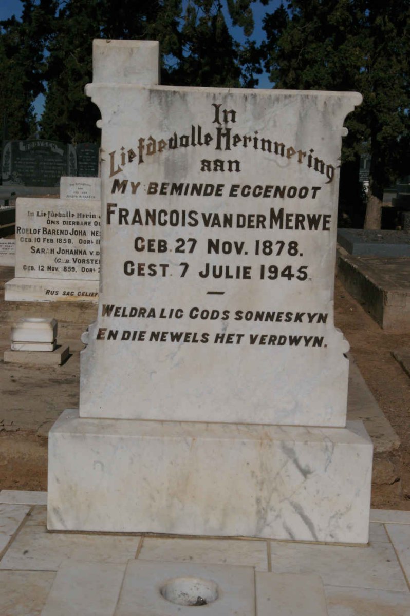 MERWE Francois, van der 1878-1945
