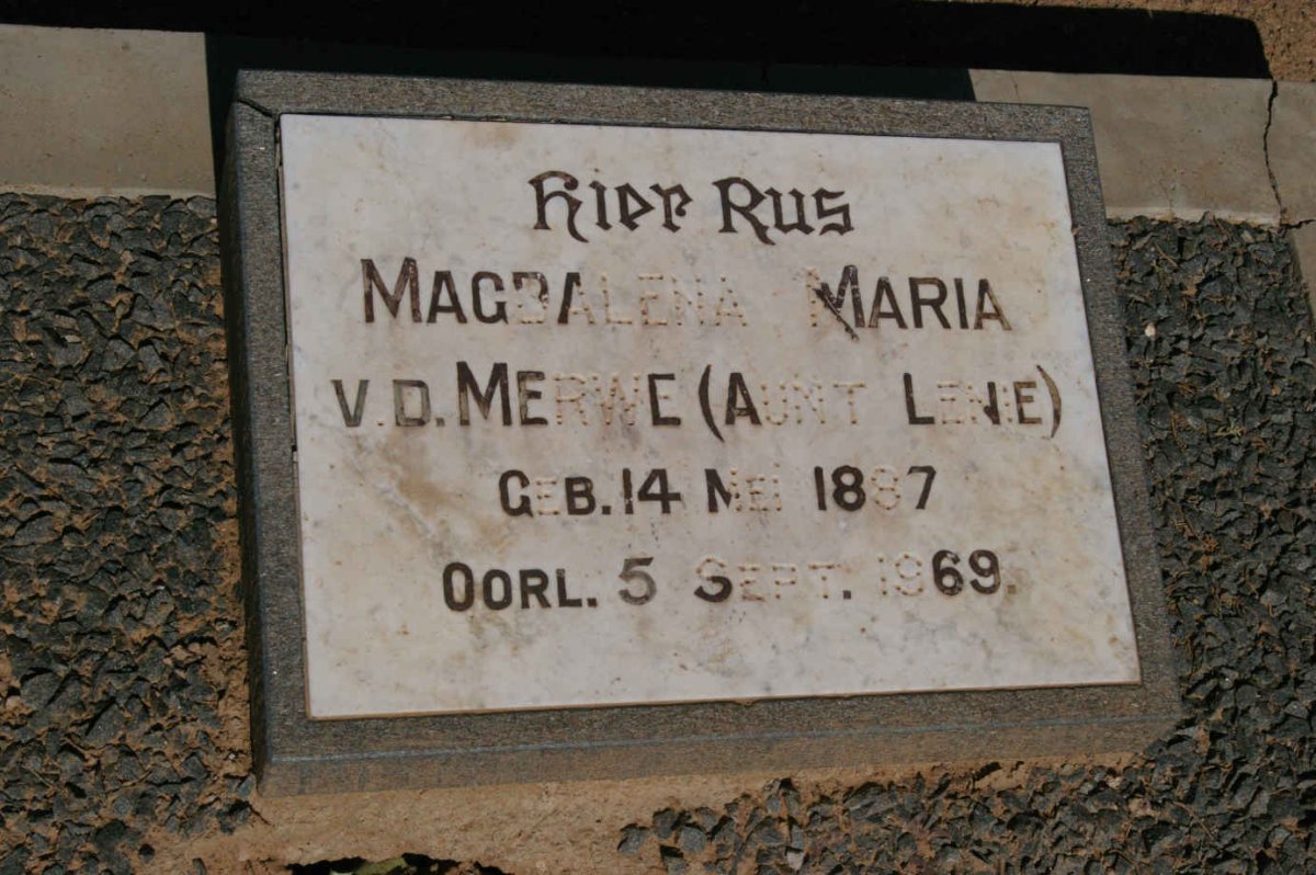 MERWE Magdalena Maria, v.d. 1887-1969