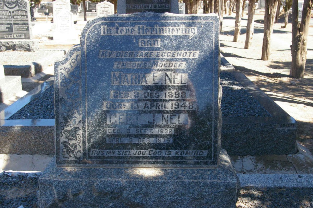 NEL Gert J. 1892-1975 &amp; Maria E. 1898-1948