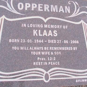 OPPERMAN Klaas 1944-2006