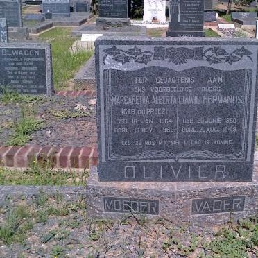 OLIVIER Dawid Hermanus 1860-1949 &amp; Margaretha Alberta DU PREEZ 1864-1952