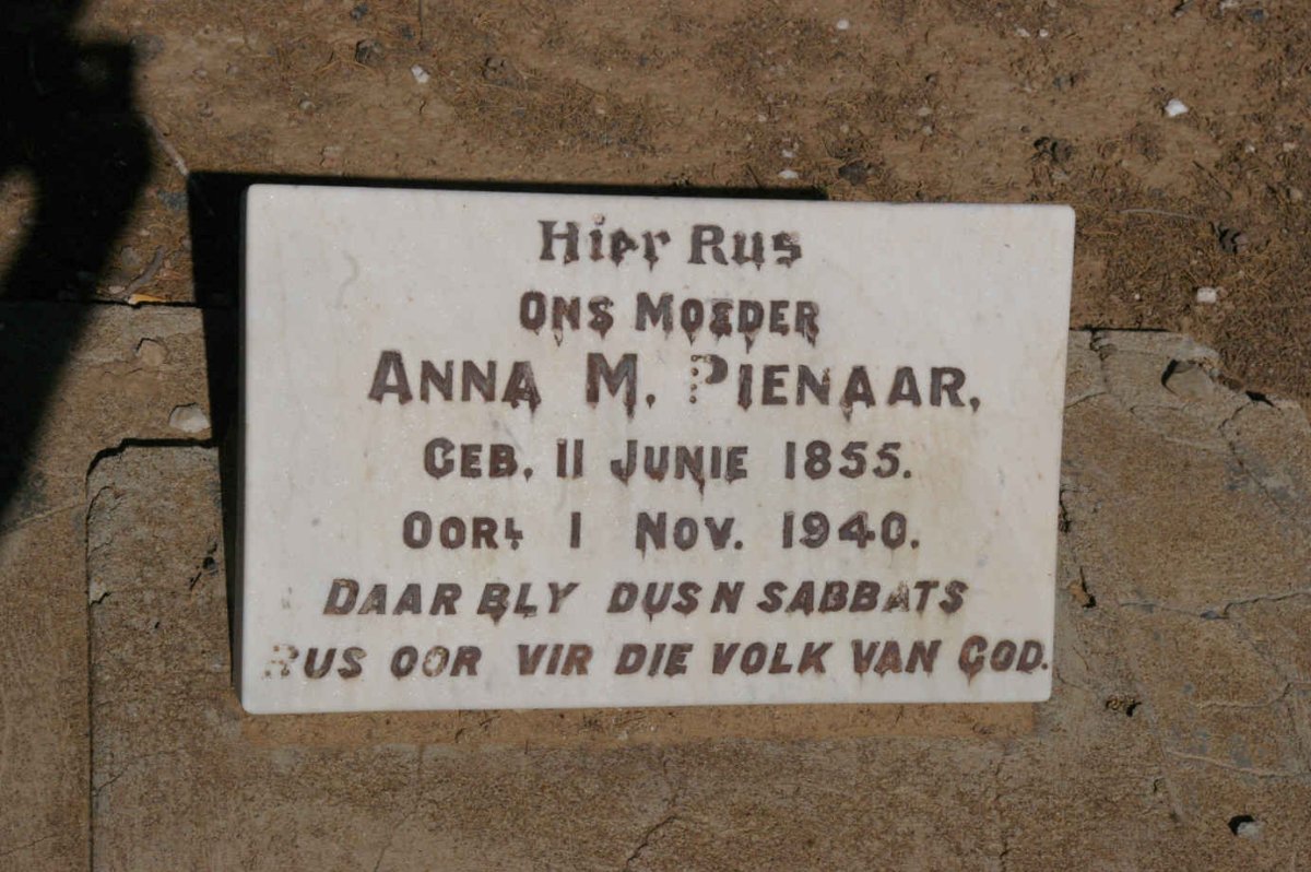 PIENAAR Anna M. 1855-1940