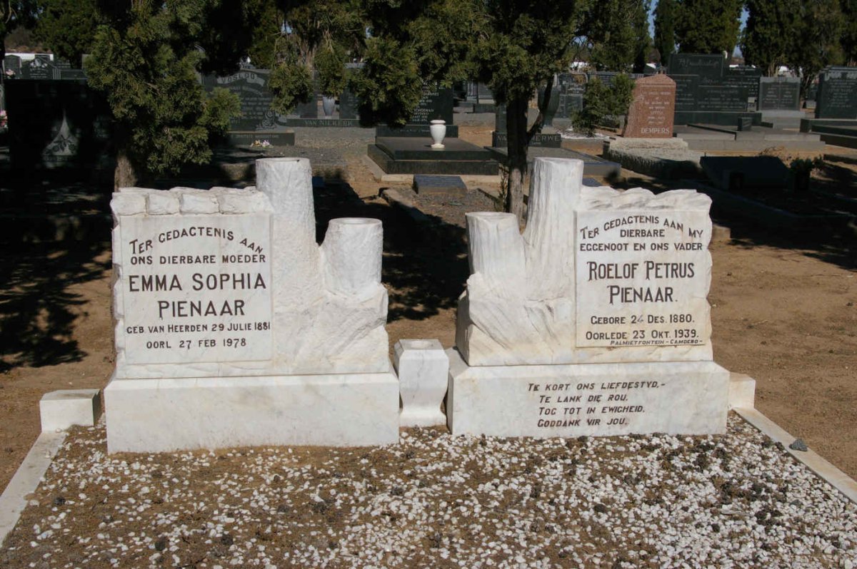 PIENAAR Roelof Petrus 1880-1939 &amp; Emma Sophia VAN HEERDEN 1881-1978