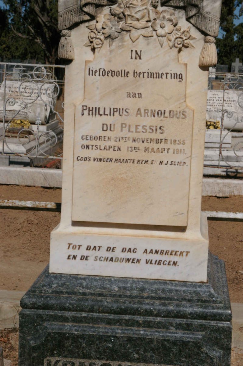 PLESSIS Phillipus Arnoldus, du 1855-1911