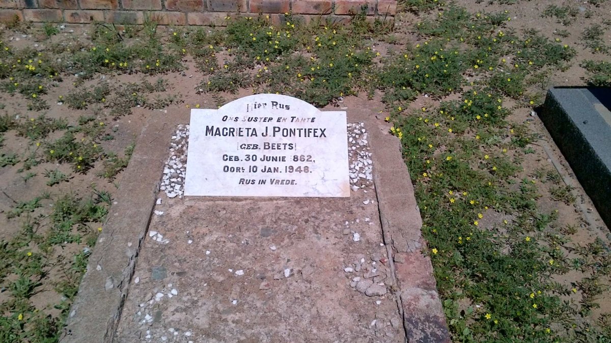 PONTIFEX Magrieta J. nee BEETS 1862-1948