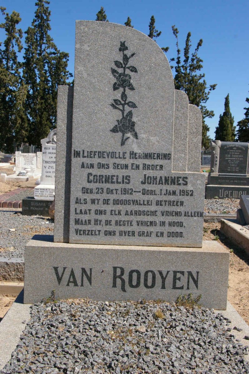 ROOYEN Cornelis Johannes, van 1912-1952