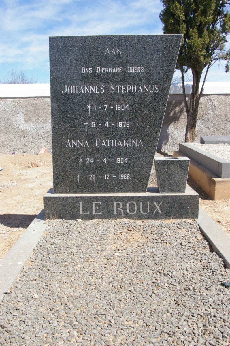 ROUX Johannes Stephanus, le 1904-1979 &amp; Anna Catharina 1904-1986
