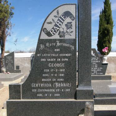 RABIE George 1912-1981 &amp; Gertruida ESTERHUIZEN 1913-1988