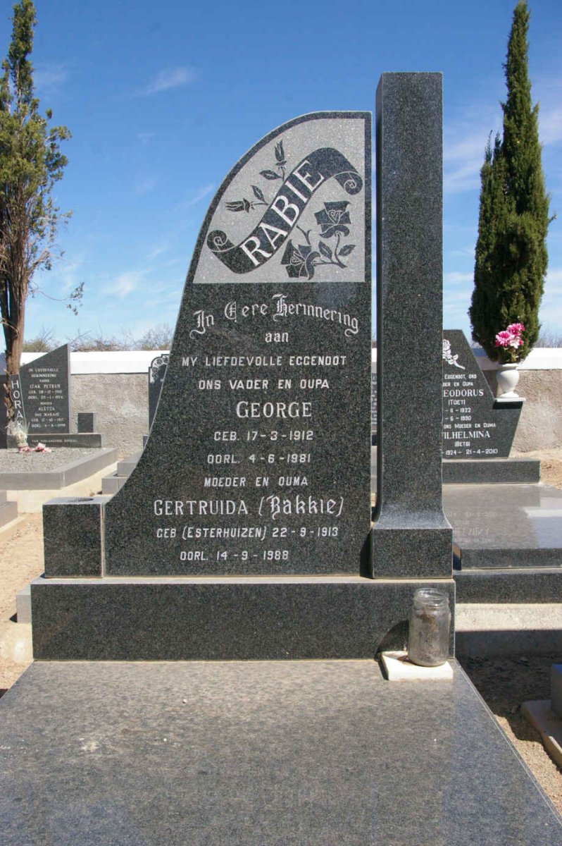 RABIE George 1912-1981 &amp; Gertruida ESTERHUIZEN 1913-1988