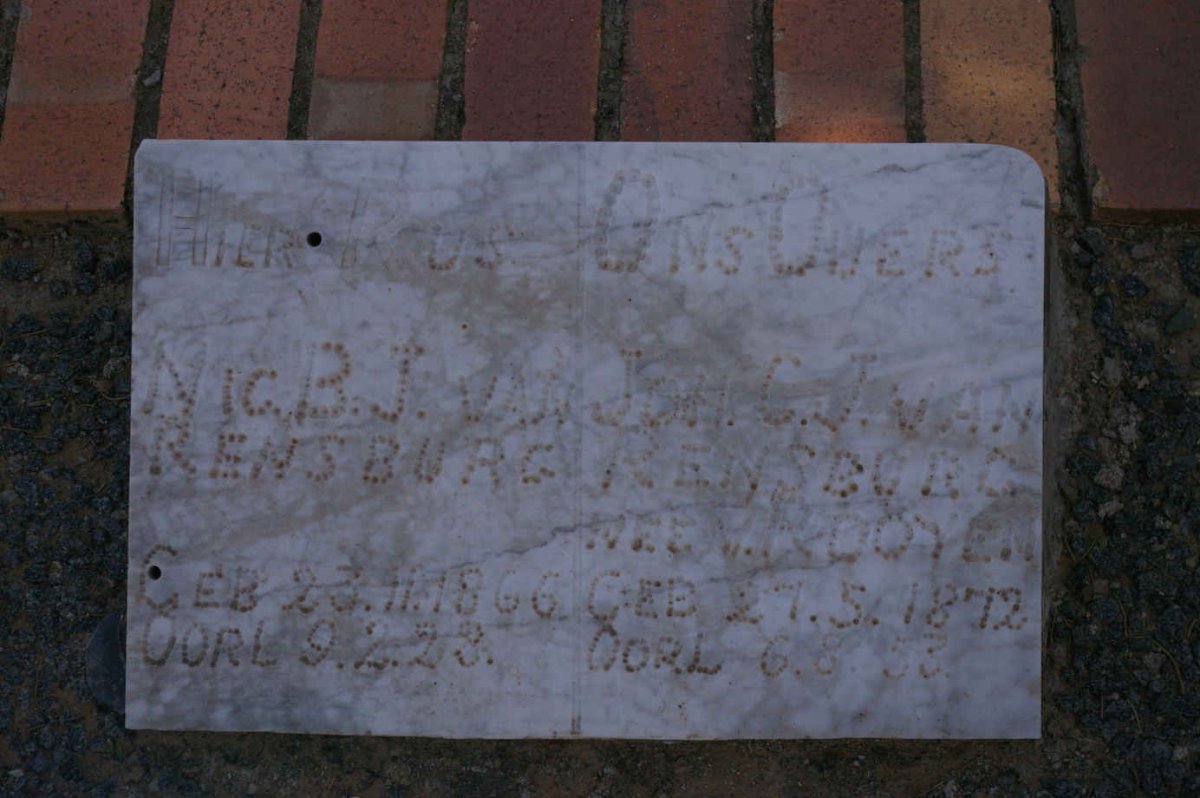 RENSBURG Nic. B.J., van 1866-1923 &amp; Joh. C.J. V. ROOYEN 1872-1953