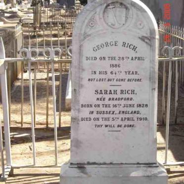 RICH George -1886 &amp; Sarah BRADFORD 1828-1910