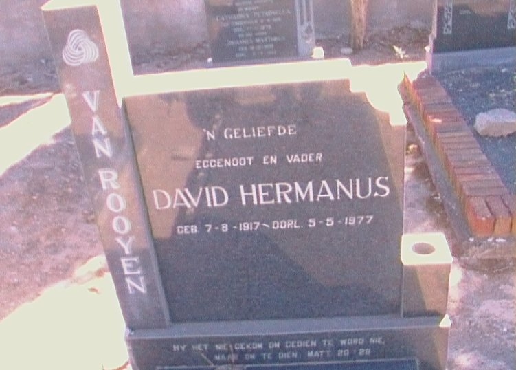 ROOYEN David Hermanus, van 1917-1977