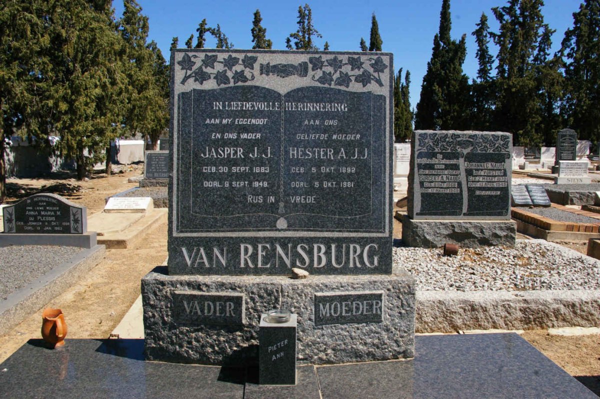 RENSBURG Jasper J.J., van 1883-1949 &amp; Hester A.J.J. 1892-1981