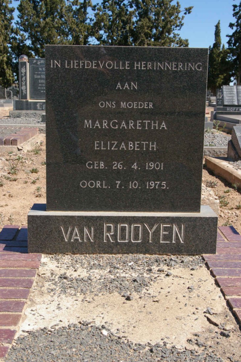 ROOYEN Margaretha Elizabeth, van 1901-1975