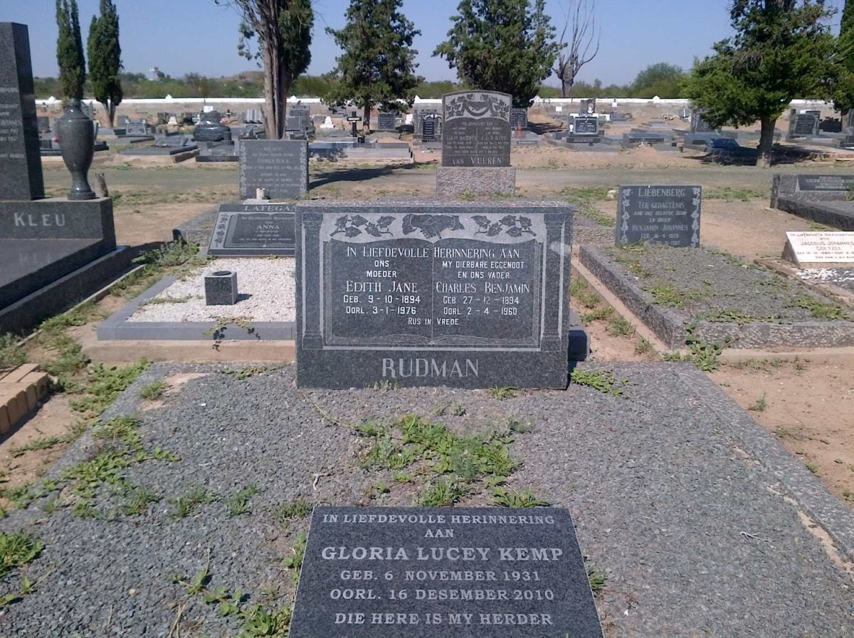 RUDMAN Charles Benjamin 1894-1960 & Edith Jane 1894-1976 :: KEMP Gloria Lucey 1931-2010