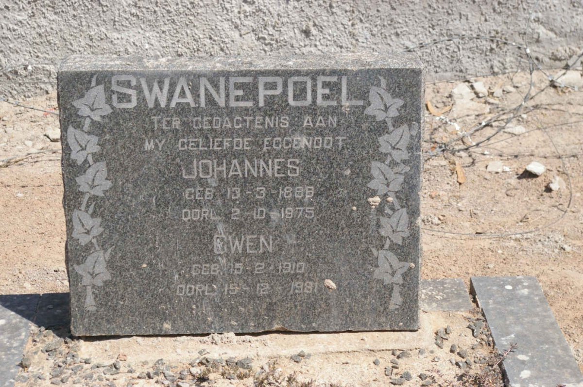 SWANEPOEL Johannes 1886-1975 &amp; Gwen 1910-1981