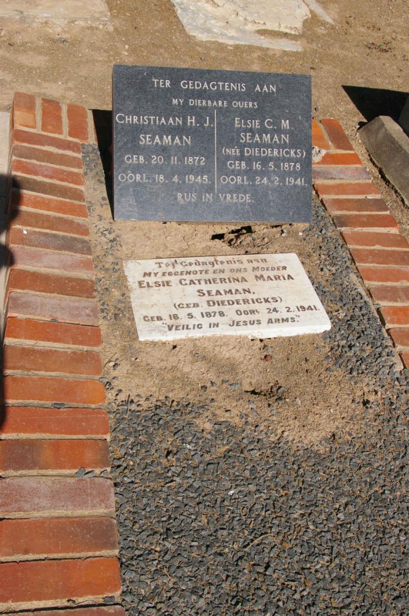 SEAMAN Christiaan H.J. 1872-1945 &amp; Elsie C.M. DIEDERICKS 1878-1941