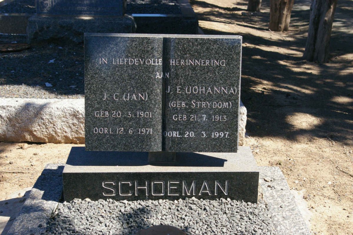 SCHOEMAN J.C. 1901-1971 &amp; J.E. STRYDOM 1913-1997